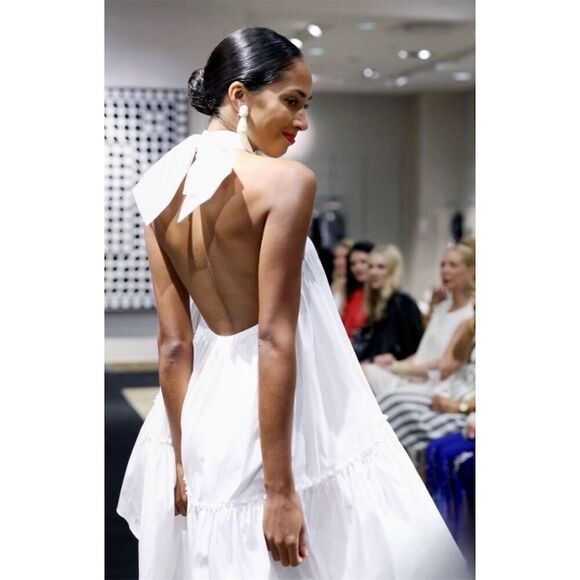 Caroline Constas White Bo Halter Mini Dress Women's Size M - Picture 9 of 16